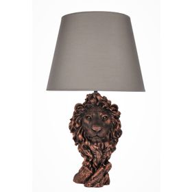 Qdec Modern Dizayn Aslan Bakır Siyah Abajur