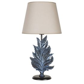 Qdec Modern Dizayn Cobalt Bej Yaprak Abajur