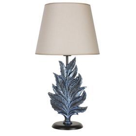Qdec Modern Dizayn Cobalt Bej Yaprak Abajur
