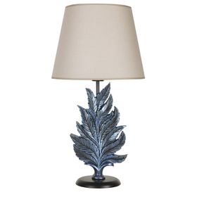 Qdec Modern Dizayn Cobalt Bej Yaprak Abajur