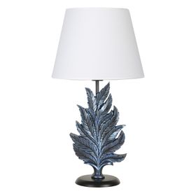 Qdec Modern Dizayn Cobalt Beyaz Yaprak Abajur