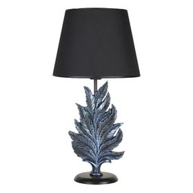 Qdec Modern Dizayn Cobalt Siyah Yaprak Abajur