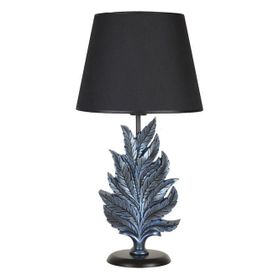 Qdec Modern Dizayn Cobalt Siyah Yaprak Abajur