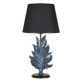 Qdec Modern Dizayn Cobalt Siyah Yaprak Abajur