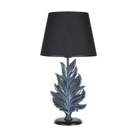 Qdec Modern Dizayn Cobalt Siyah Yaprak Abajur