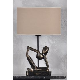 Qdec Modern Dizayn Gold Bej İnsan Abajur