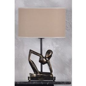 Qdec Modern Dizayn Gold Bej İnsan Abajur