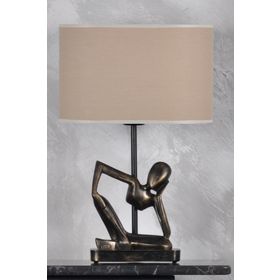 Qdec Modern Dizayn Gold Bej İnsan Abajur