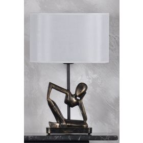 Qdec Modern Dizayn Gold Beyaz İnsan Abajur
