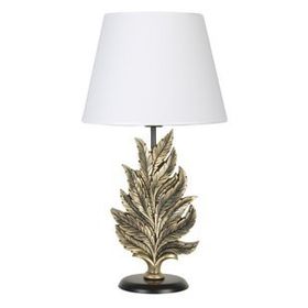 Qdec Modern Dizayn Gold Beyaz Yaprak Abajur