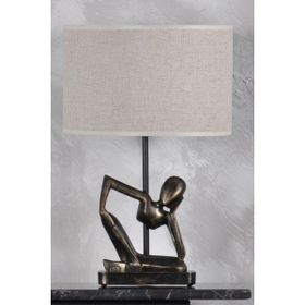 Qdec Modern Dizayn Gold Krem İnsan Abajur