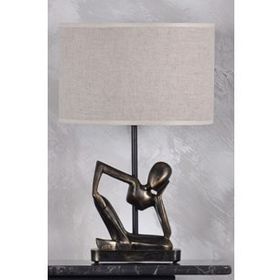 Qdec Modern Dizayn Gold Krem İnsan Abajur