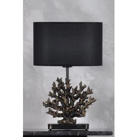 Qdec Modern Dizayn Gold Siyah Mercan Abajur