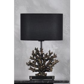 Qdec Modern Dizayn Gold Siyah Mercan Abajur