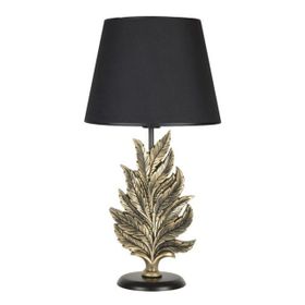 Qdec Modern Dizayn Gold Siyah Yaprak Abajur
