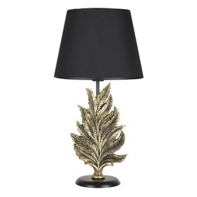 Qdec Modern Dizayn Gold Siyah Yaprak Abajur