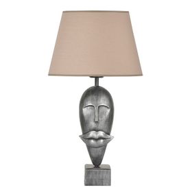 Qdec Modern Dizayn Gümüş Bej Afrika Abajur