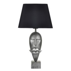 Qdec Modern Dizayn Gümüş Siyah Afrika Abajur
