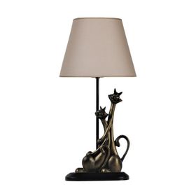 Qdec Modern Dizayn Kedi Gold Bej Abajur