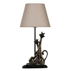 Qdec Modern Dizayn Kedi Gold Bej Abajur