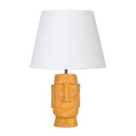 Qdec Modern Dizayn Sarı Beyaz Moai Abajur
