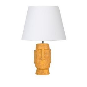 Qdec Modern Dizayn Sarı Beyaz Moai Abajur