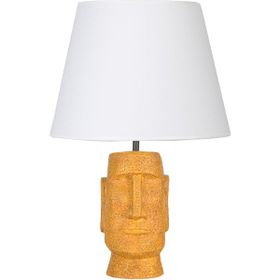 Qdec Modern Dizayn Sarı Beyaz Moai Abajur