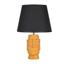 Qdec Modern Dizayn Sarı Siyah Moai Abajur
