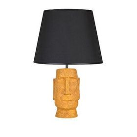 Qdec Modern Dizayn Sarı Siyah Moai Abajur