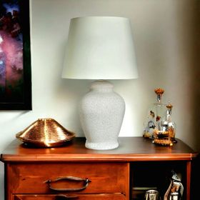 Qdec Rustik Granit Ekru Vintage Seramik Abajur