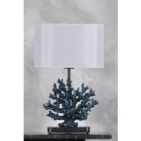 Qdec Turkuaz Modern Dizayn Mercan Abajur