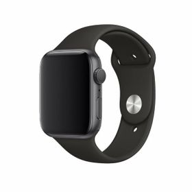 Qfit Apple Watch Uyumlu 42/44 mm Silikon Spor Siyah Kordon