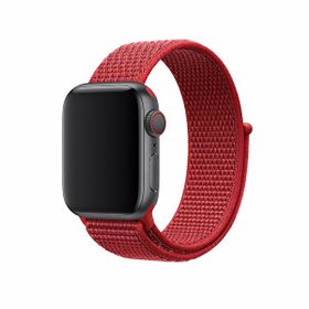 Qfit Apple Watch Uyumlu 42/44 mm Spor Hasır Kırmızı Loop Kordon