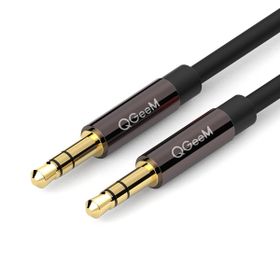 Qgeem QG-AU04BD300 Erkek-Erkek 3 mt Altın Uçlu Siyah AUX Audio Kablo