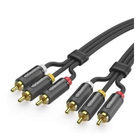 Qgeem QG-AU13 Siyah 3.05 mt RCA AUX Audio Kablo