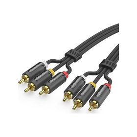 Qgeem QG-AU13 Siyah 3.05 mt RCA AUX Audio Kablo