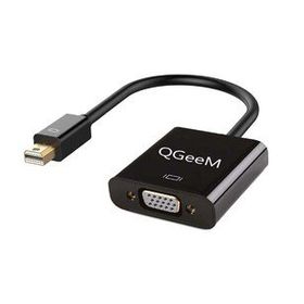 Qgeem QG-HD17 Siyah Mini Display Port to VGA Dönüştürücü