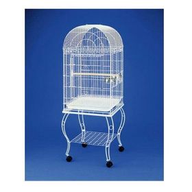 QH Pet Cage Beyaz Sehpalı Papağan Kafesi