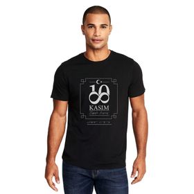 Qivi 10 Kasım Sonsuzluk Baskılı Beyaz Erkek Örme T-shirt