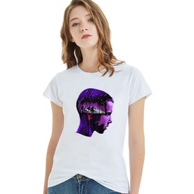 Qivi 11 Eleven Millie Brown Baskılı Beyaz Kadın T-shirt