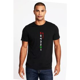 Qivi 1N23456 Motor İleri Baskılı Siyah Erkek Örme T-shirt