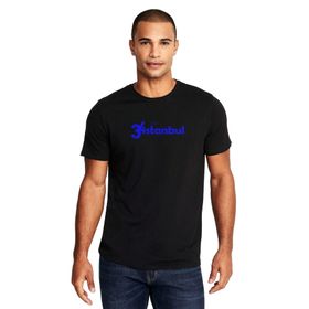 Qivi 34 İstanbul Baskılı Siyah Erkek Örme T-shirt