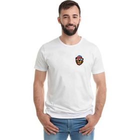 Qivi 3D Gözlük 3 Boyutlu Gözlük Göğüs Baskılı Beyaz Erkek Örme Tshirt