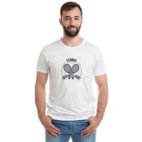 Qivi 92076074 Tennis Spor Baskılı Beyaz Erkek Örme T-shirt