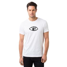 Qivi A Series Of Unfortunate Events Eye Baskılı Beyaz Erkek Örme T-shirt