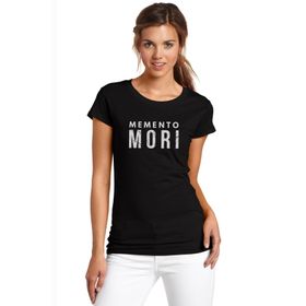 Qivi A Series Of Unfortunate Events Memento Mori Baskılı Örme Siyah Kadın T-shirt