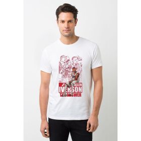 Qivi Allen Iverson Baskılı Beyaz Erkek Örme T-shirt