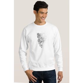 Qivi Alpha Beta Omega Teen Wolf Baskılı Beyaz Erkek Uzun Kol Örme Sweatshirt