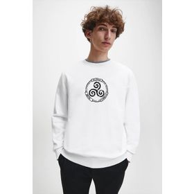 Qivi Alpha Beta Omega Teen Wolf Baskılı Beyaz Erkek Uzun Kol Örme Sweatshirt