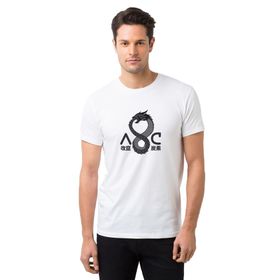 Qivi Altered Carbon Ac Ejderha Baskılı Beyaz Erkek Örme T-shirt